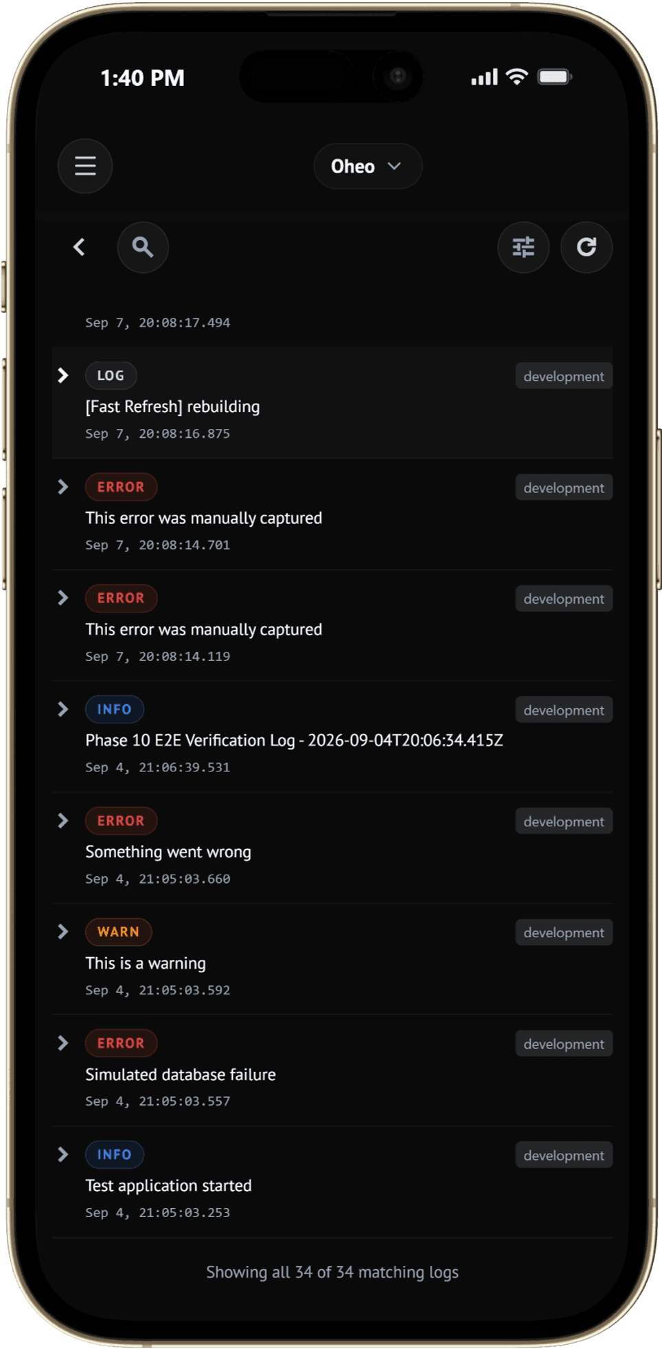 Logged Mobile & App Dashboard Preview